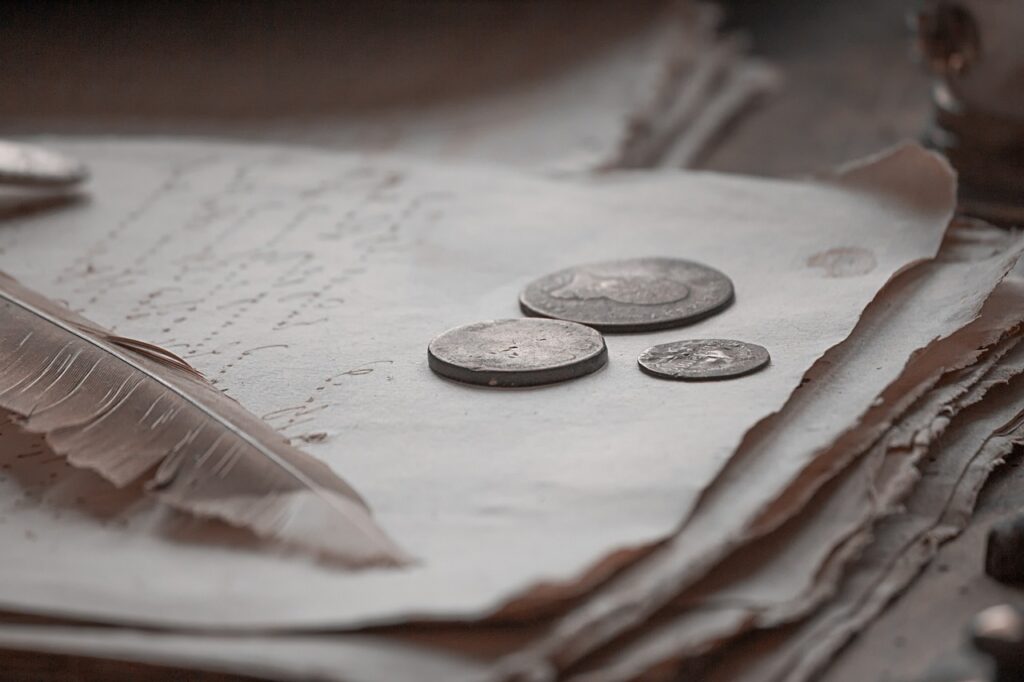 book, coin, money